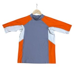 L.L. Bean Orange and Grey Swim Shirt Kids Size L (14-16)